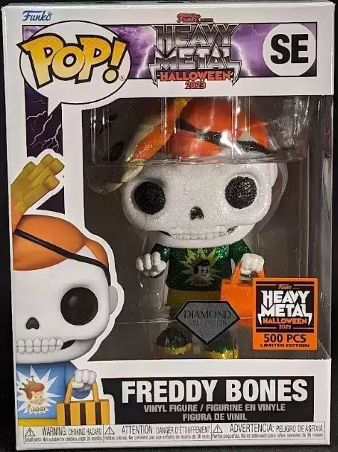 Funko POP! Heavy Metal Halloween 2023 Freddy Bones Diamond Collection 500 Pcs Limited Edition Vinyl Figure
