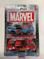 Maisto Marvel Metal Die cast Cars Chevy Corvette Spider-Man and Chevy Corvette Captain America