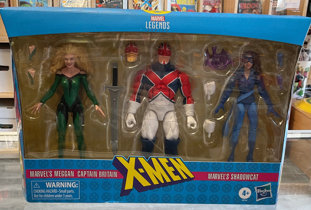 Hasbro Marvel Legends X- Men Meggan , Captain Britain and Shadowcat Action Figures