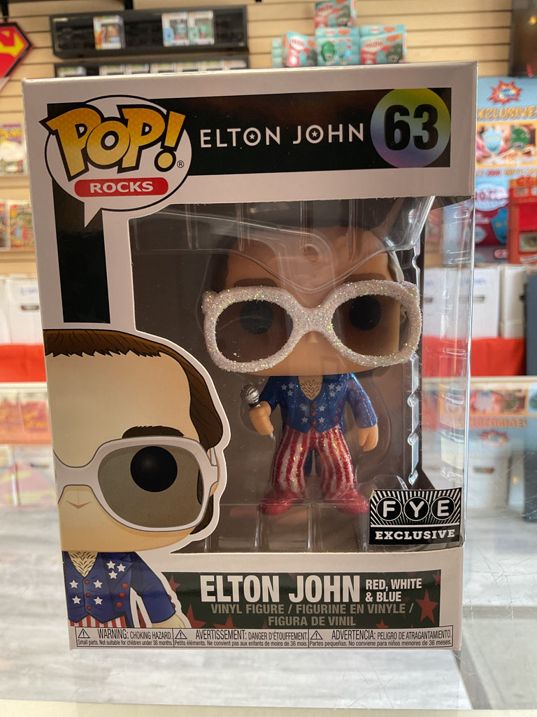 Funko POP! Elton John (Red,White & Blue) Fye Exclusive Vinyl Figure #63