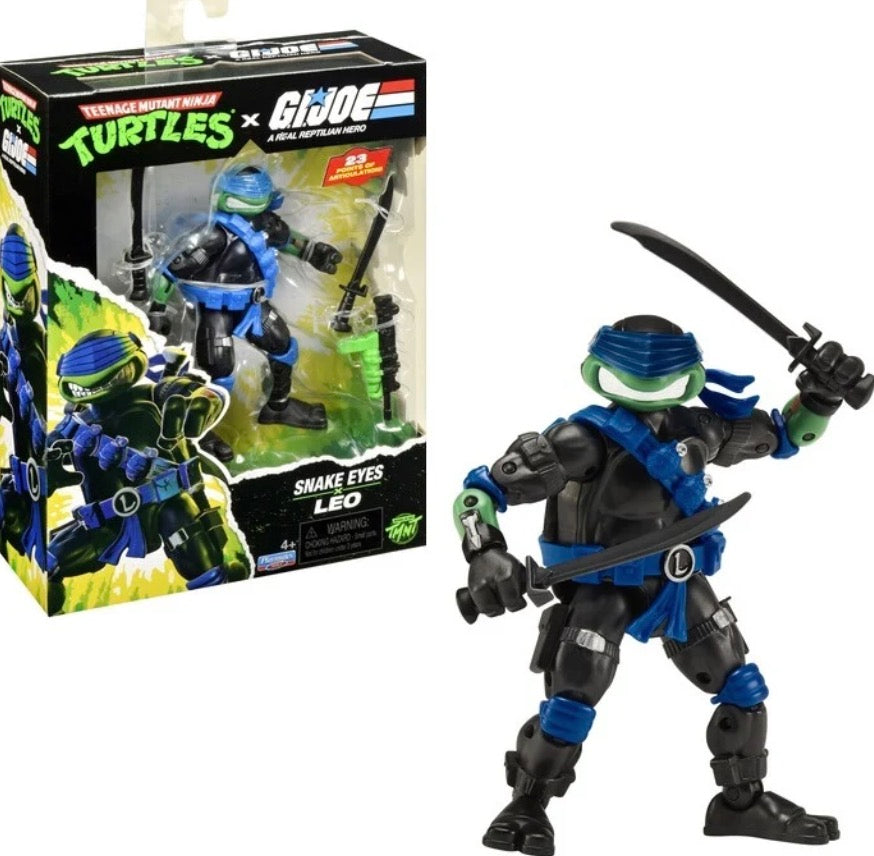 Hasbro Teenage Mutant Ninja Turtles X G.I. Joe A Reptilian Hero “Snake Eyes X Leo”Action Figure