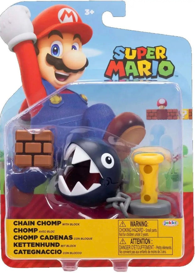 Jakks Pacific Super Mario Chain Chomp (With Block) Action Figure