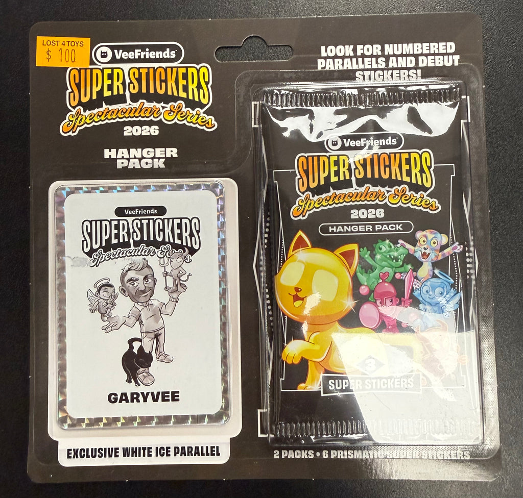 VeeFriends Super Stickers Spectacular Series 2026 2 Exclusive White Ice Parallel Hanger Pack