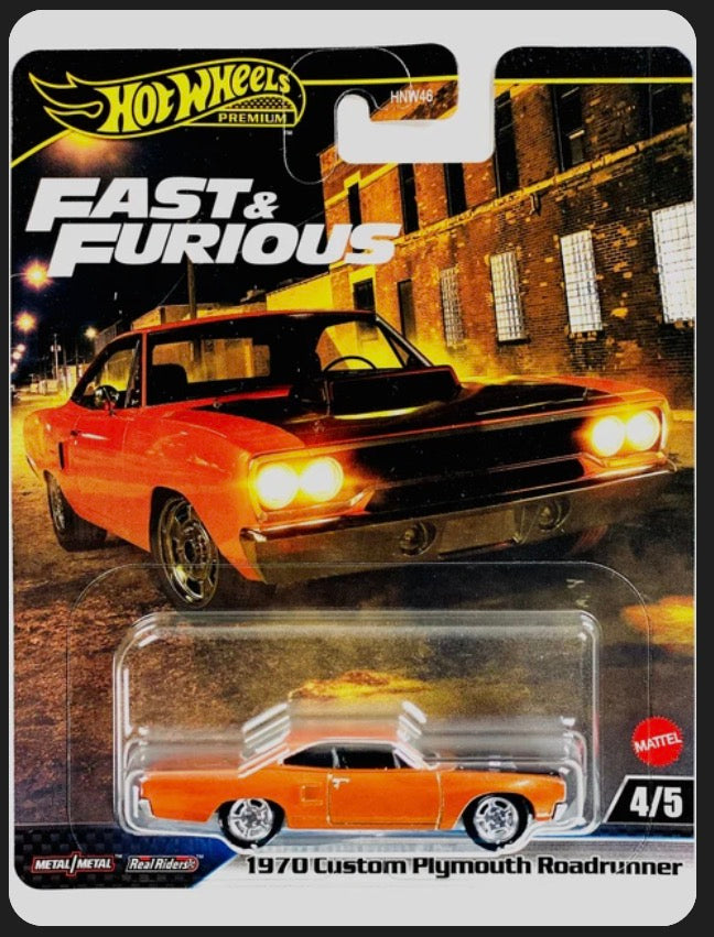 Mattel HotWheels Premium 1970 Custom Plymouth Roadrunner Fast & Furious
