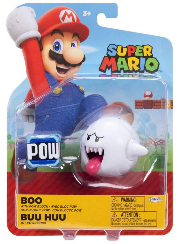 Jakks Pacific Super Mario Boo (With Pow Block) Action Figure