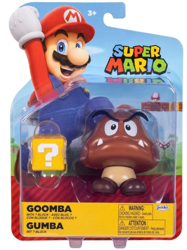 Jakks Pacific Super Mario Goomba (With ? Block) Action Figure