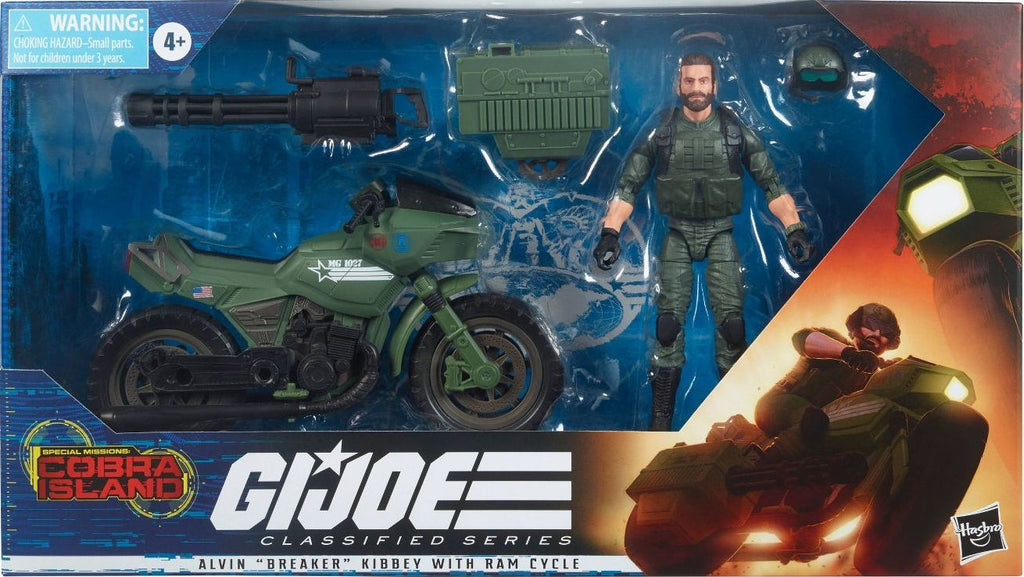 G.I. Joe Classified Series Cobra Island Alvin “Breaker” Kibbey With Ram Cycle