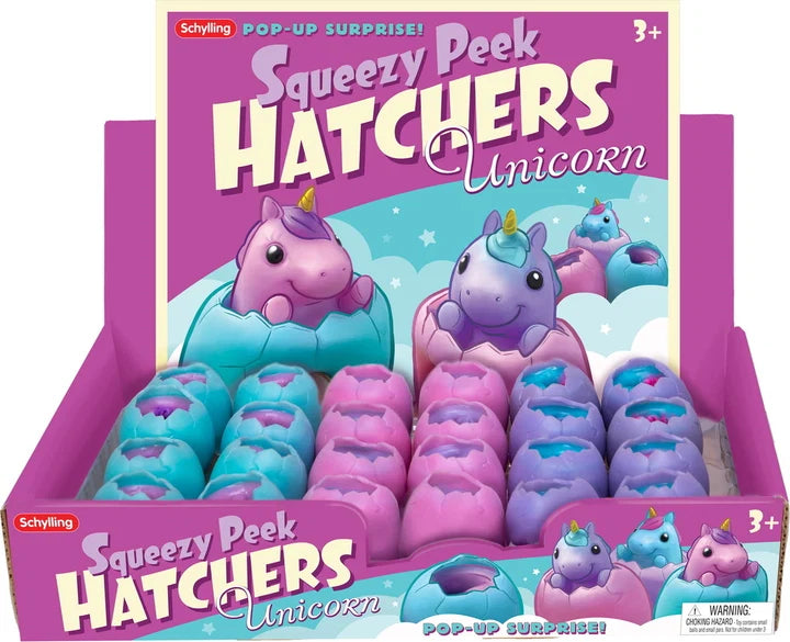 Schylling Squeezy Peek Hatchers Unicorn