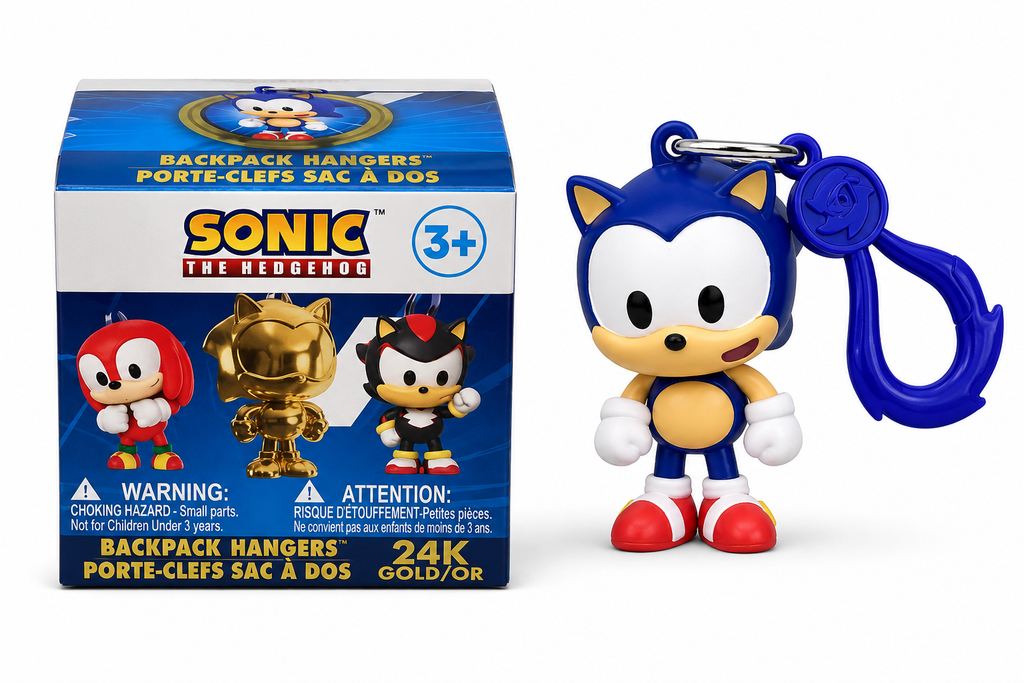 Sega Sonic The Hedgehog Backpack Hanger 24k Gold Mystery Box