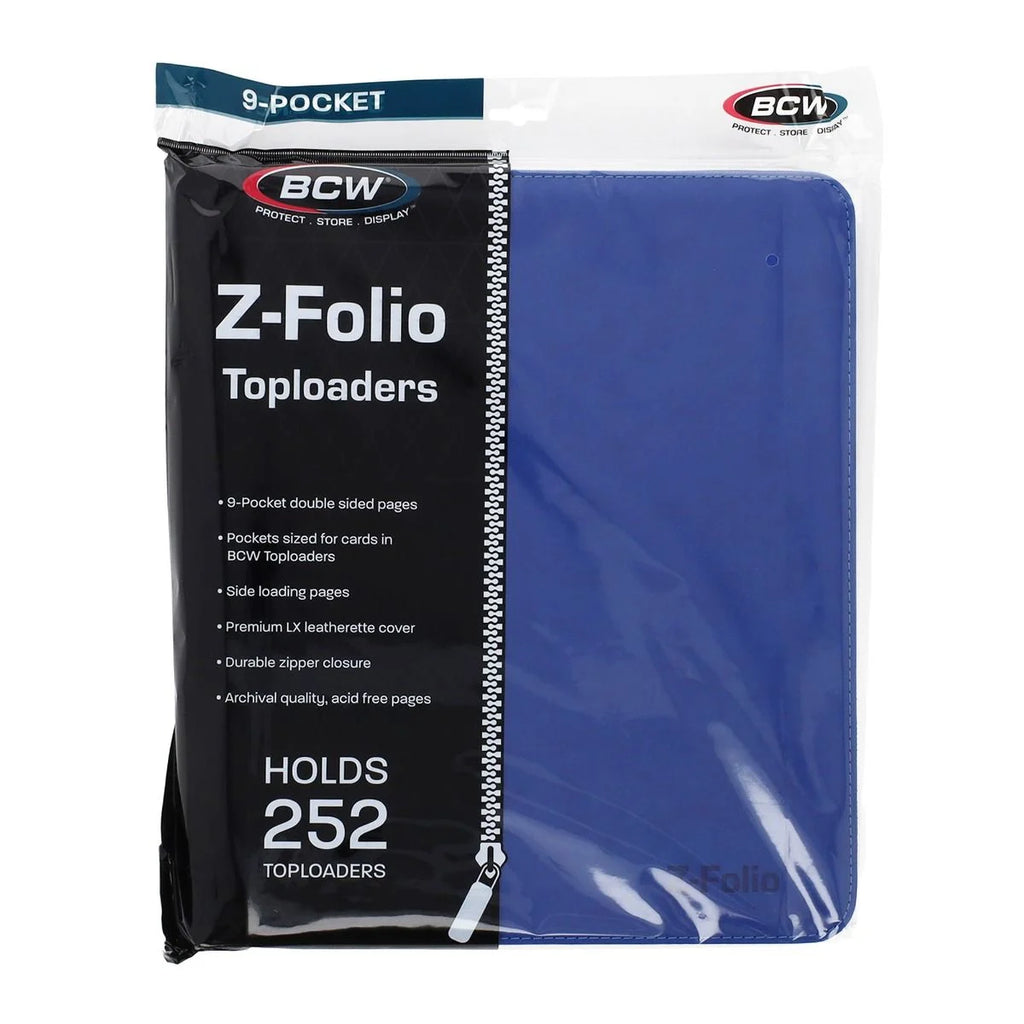 BCW 9-Pocket Z-Folio Toploaders Hold 252 Toploaders Blue