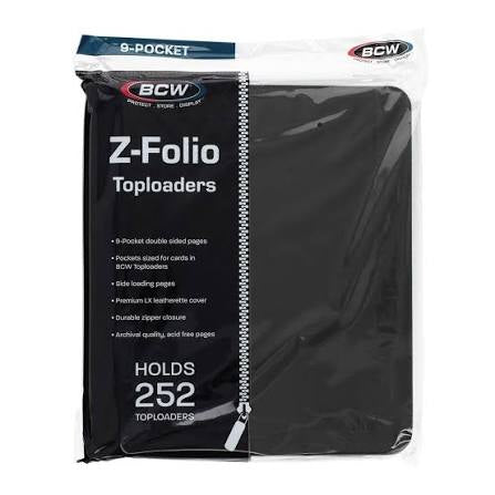BCW 9-Pocket Z-Folio Toploaders Hold 252 Toploaders Black