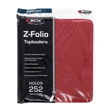 BCW 9-Pocket Z-Folio Toploaders Hold 252 Toploaders Red