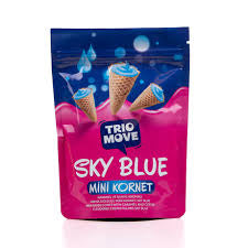 Trio Move Sky Blue Mini Kornet Waffle Cones Candy