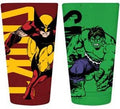Wolverine & Hulk Marvel 16 oz pint glass set
