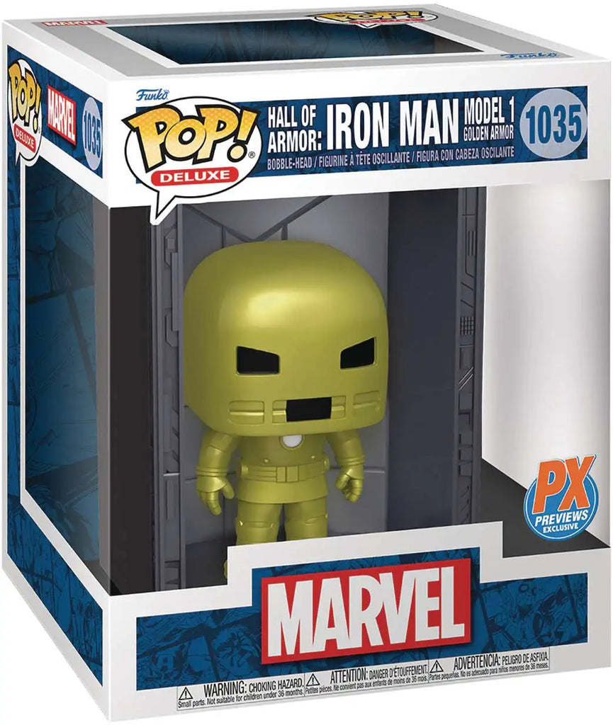 Funko POP! Marvel Hall of Armor: Iron Man Model 1 Golden Armor Exclusive Deluxe Vinyl Figure