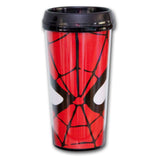 Marvel Comics Spider-Man Web Face Big Eyes Travel Mug Snap Close Lid Licensed